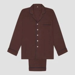 Men's Conker Brown Linen Tencel Pyjama Trouser Set -Home Luxury Store PigletinBed Men sLinenTencelPJ ConkerBrown TrousersSet be4d1371 6ad2 4487 b094 a99402bc0756