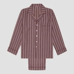 Port & Woodrose Striped Linen Tencel Men's PJ Trouser Set 7 Port & Woodrose Striped Linen Tencel Men's PJ Trouser Set -Home Luxury Store PigletinBed Men sLinenTencelStripePJ Port Woodrose TrousersSet