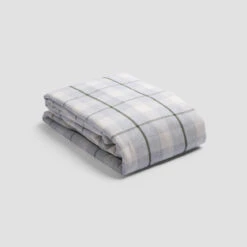 New Arrival -Home Luxury Store PigletinBed PlaidCheckBrushedCottonBedding DuvetCover FernGreen 1 GreyBG