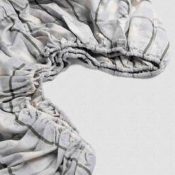 Fern Green Check Brushed Cotton Fitted Sheet -Home Luxury Store PigletinBed PlaidCheckBrushedCottonBedding FittedSheet FernGreen 2 GreyBG