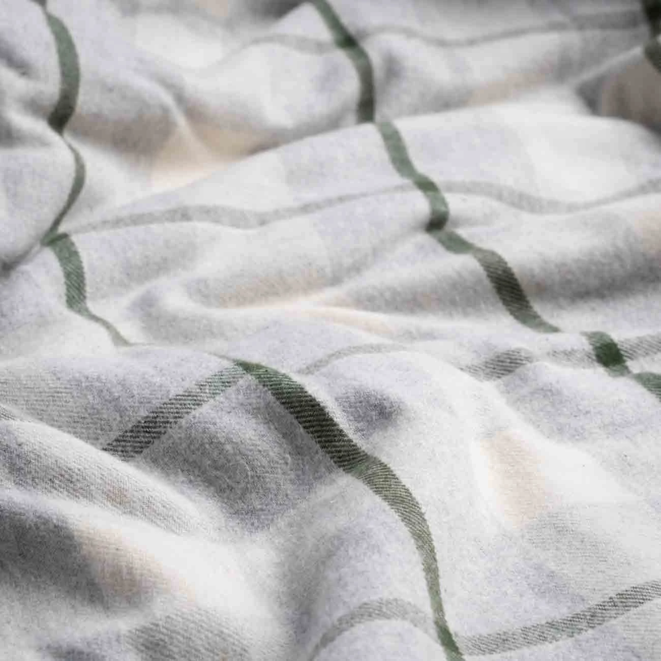 Fern Green Check Brushed Cotton Flat Sheet 4 Fern Green Check Brushed Cotton Flat Sheet - Image 2