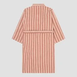 Sand Shell Pembroke Stripe Cotton Robe -Home Luxury Store PigletinBed SandshellDressingGown Back 1