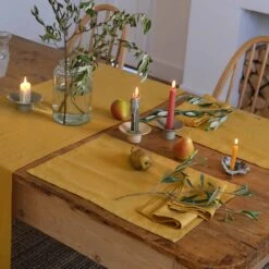 Honey Linen Napkins Set Of 4 -Home Luxury Store PigletinBed Tableware LinenNapkin Honey Lifestyle 3