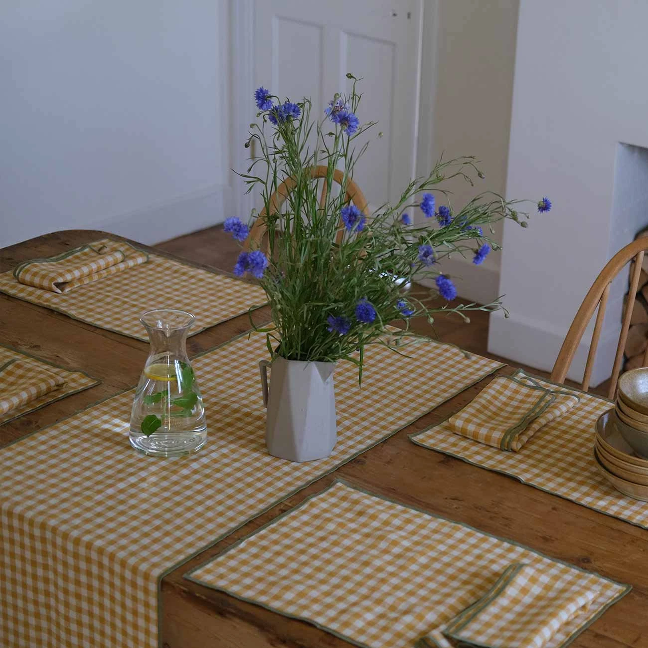 Honey Gingham Linen Placemats Set Of 4 3 Honey Gingham Linen Placemats Set Of 4