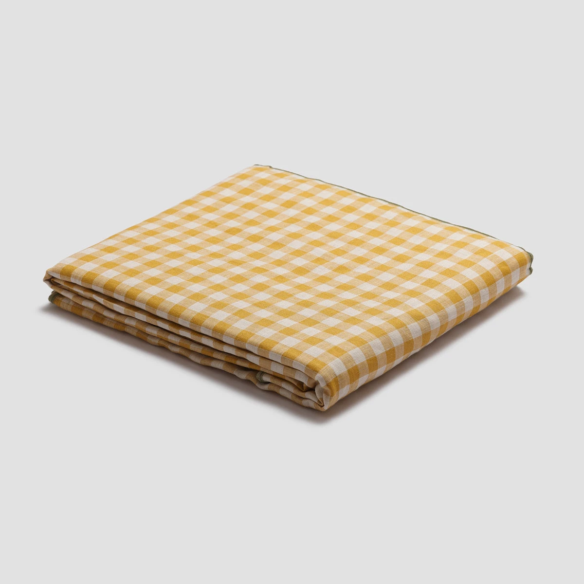 Honey Gingham Linen Tablecloth 5 Honey Gingham Linen Tablecloth - Image 3