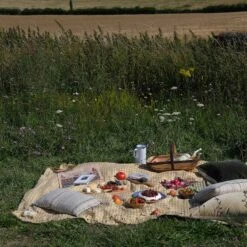 Honey Gingham Linen Tablecloth