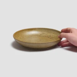 Ochre Pottery West Dinner Bowl -Home Luxury Store PigletinBed Tableware PotteryWest DinnerBowl Ochre 2 GreyBG