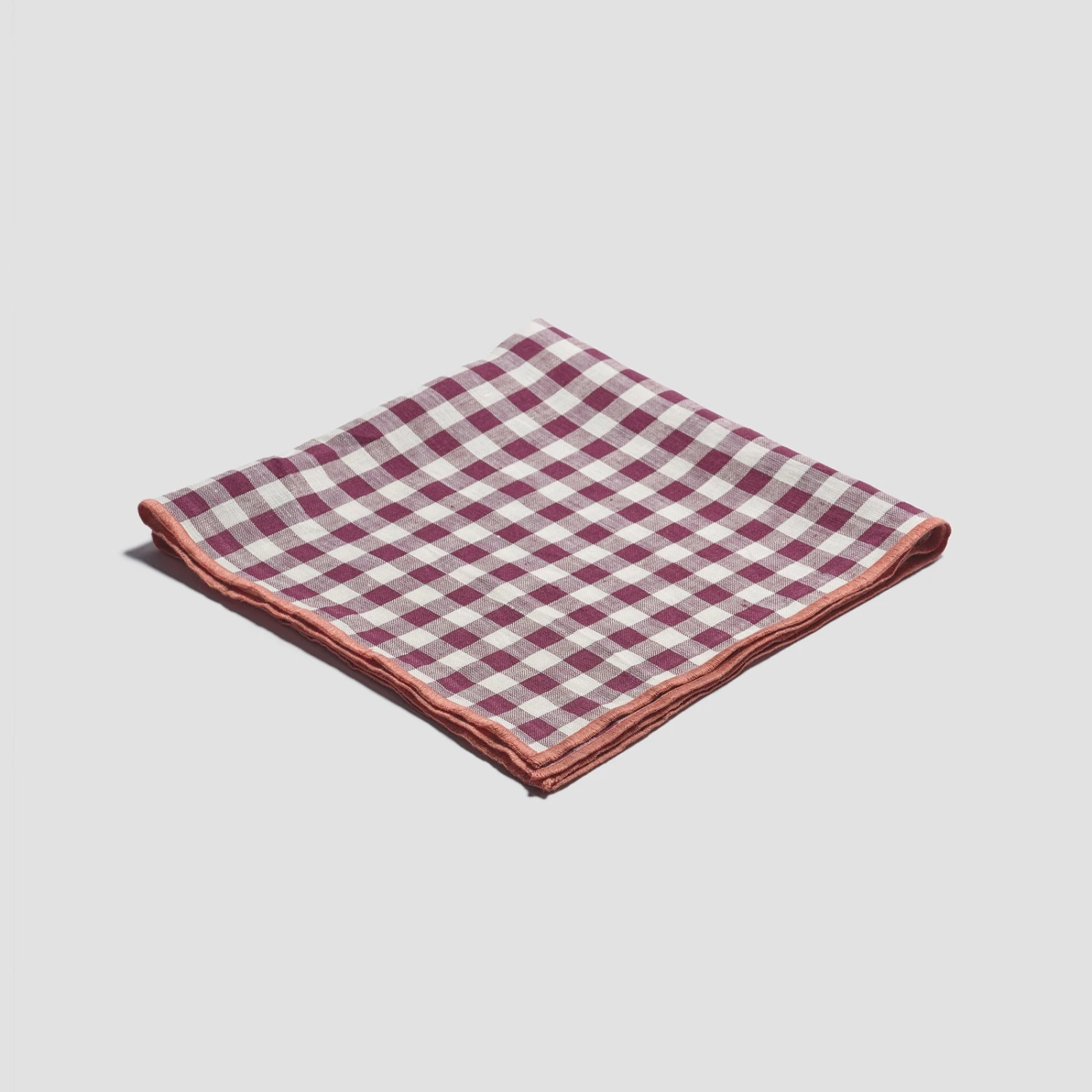 Berry Gingham Linen Napkins Set Of 4 4 Berry Gingham Linen Napkins Set Of 4 - Image 2