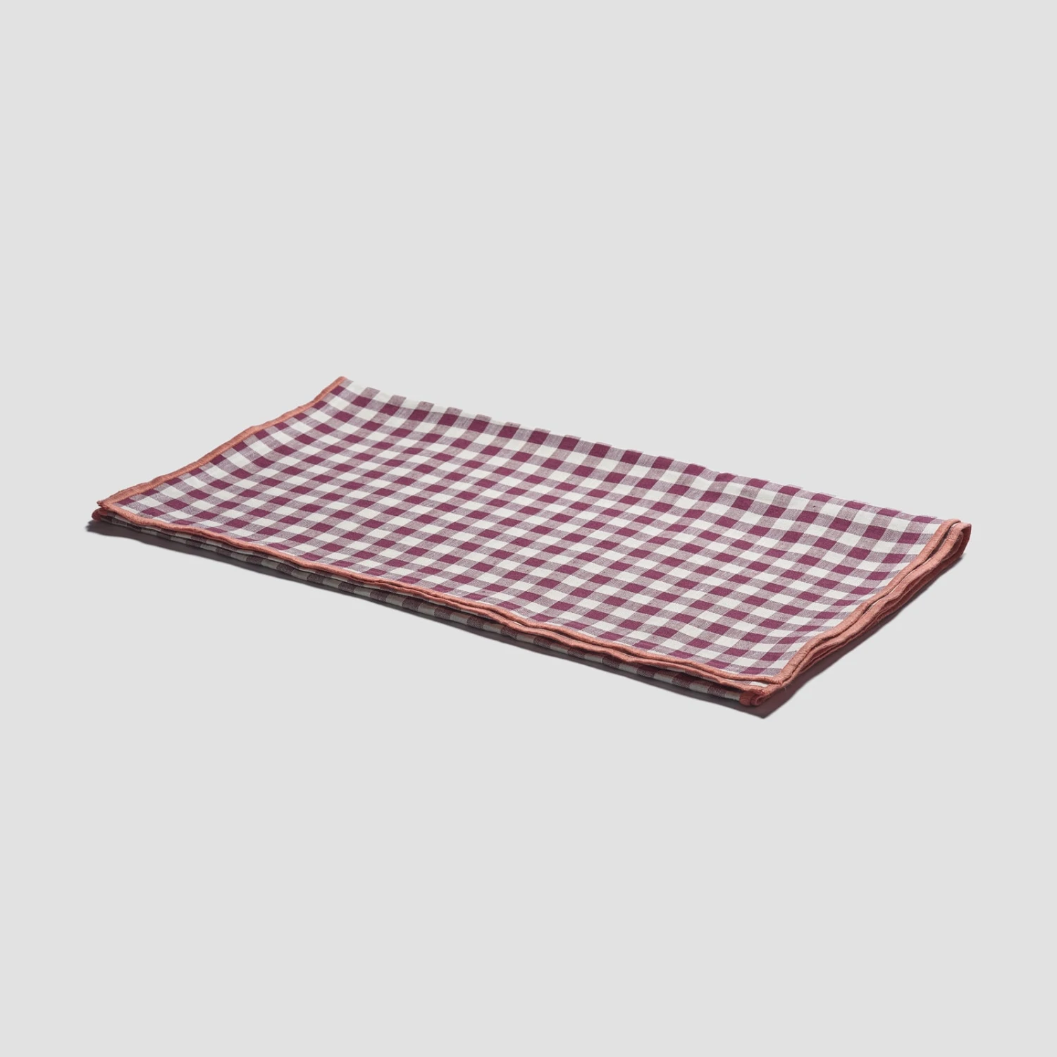 Berry Gingham Linen Table Runner 3 Berry Gingham Linen Table Runner