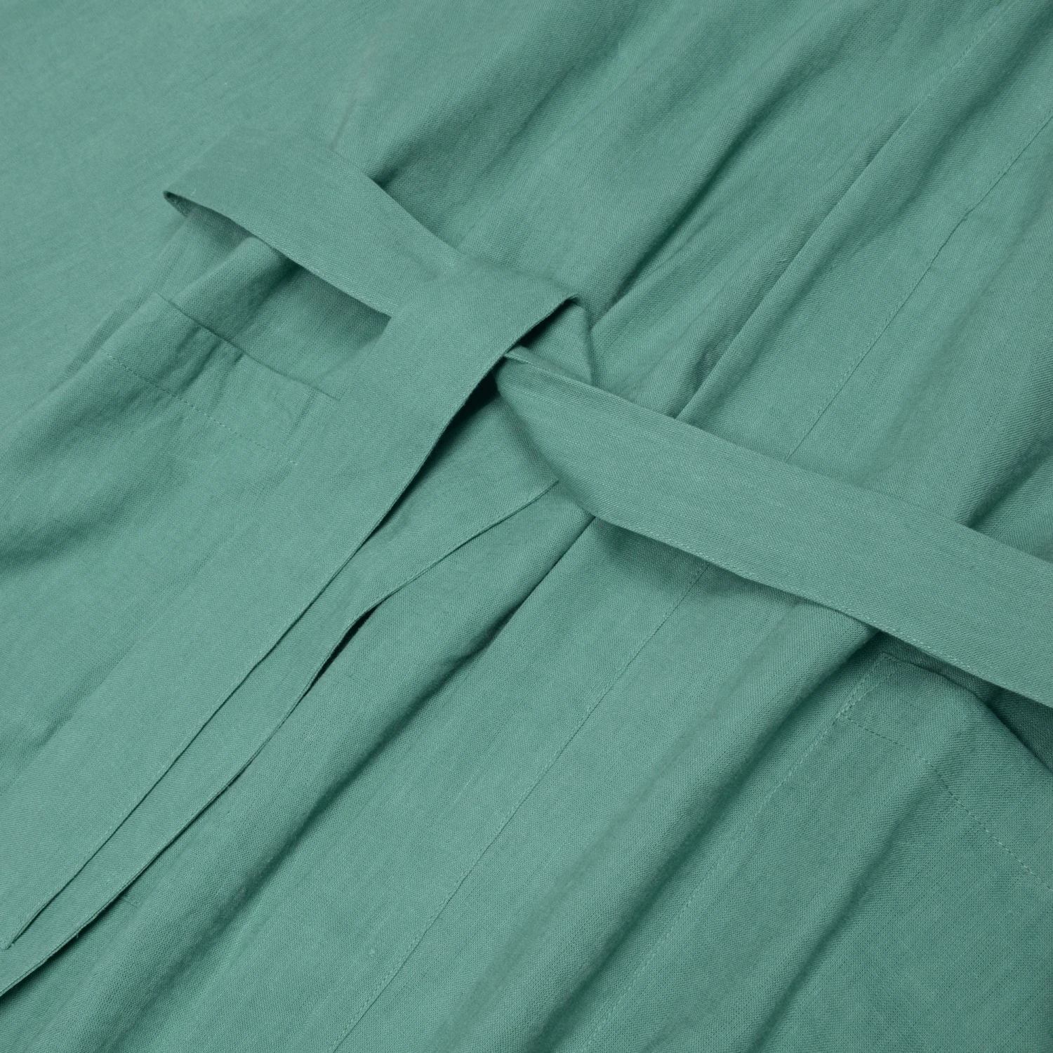 Tranquil Green Linen Tencel Robe 5 Tranquil Green Linen Tencel Robe - Image 3