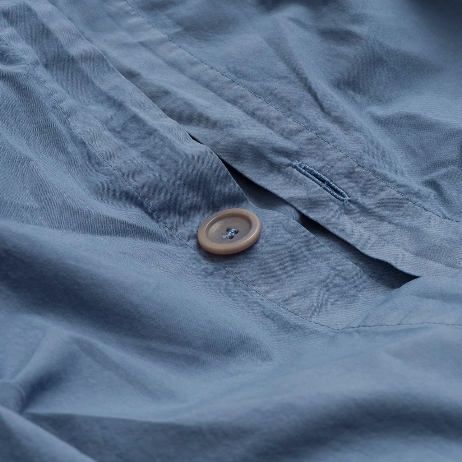 Cove Blue Washed Percale Cotton Duvet Cover 6 Cove Blue Washed Percale Cotton Duvet Cover - Image 4