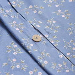 Iris Floral Cotton Duvet Cover -Home Luxury Store PigletinBed WashedCottonDuvetCover SpringSprig Iris 2 GreyBG