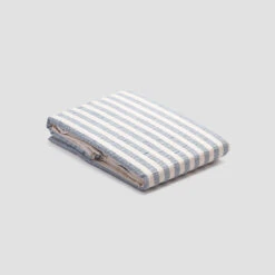 Warm Blue Seersucker Stripe Cotton Duvet Cover -Home Luxury Store PigletinBed WashedCottonDuvetCover WarmBlueSeersuckerStripe 1 greyBG e6550fb5 bdb9 4daa a83f dbbb49130ce4