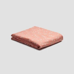 Apricot Floral Cotton Fitted Sheet -Home Luxury Store PigletinBed WashedCottonFittedSheet SpringSprig Apricot 1 GreyBG