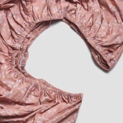 Chestnut Floral Cotton Fitted Sheet 7 Chestnut Floral Cotton Fitted Sheet -Home Luxury Store PigletinBed WashedCottonFittedSheet SpringSprig Chestnut 2 GreyBG