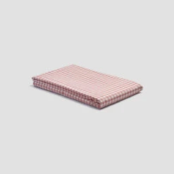 Red Dune Small Gingham Cotton Flat Sheet -Home Luxury Store PigletinBed WashedCottonFlatSheet RedDuneGingham 1 greyBG 6b1fa3ba 9927 41f0 b877 a373222bae39