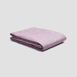 Lupin Floral Cotton Flat Sheet -Home Luxury Store PigletinBed WashedCottonFlatSheet SpringSprig Lupin 1 GreyBG