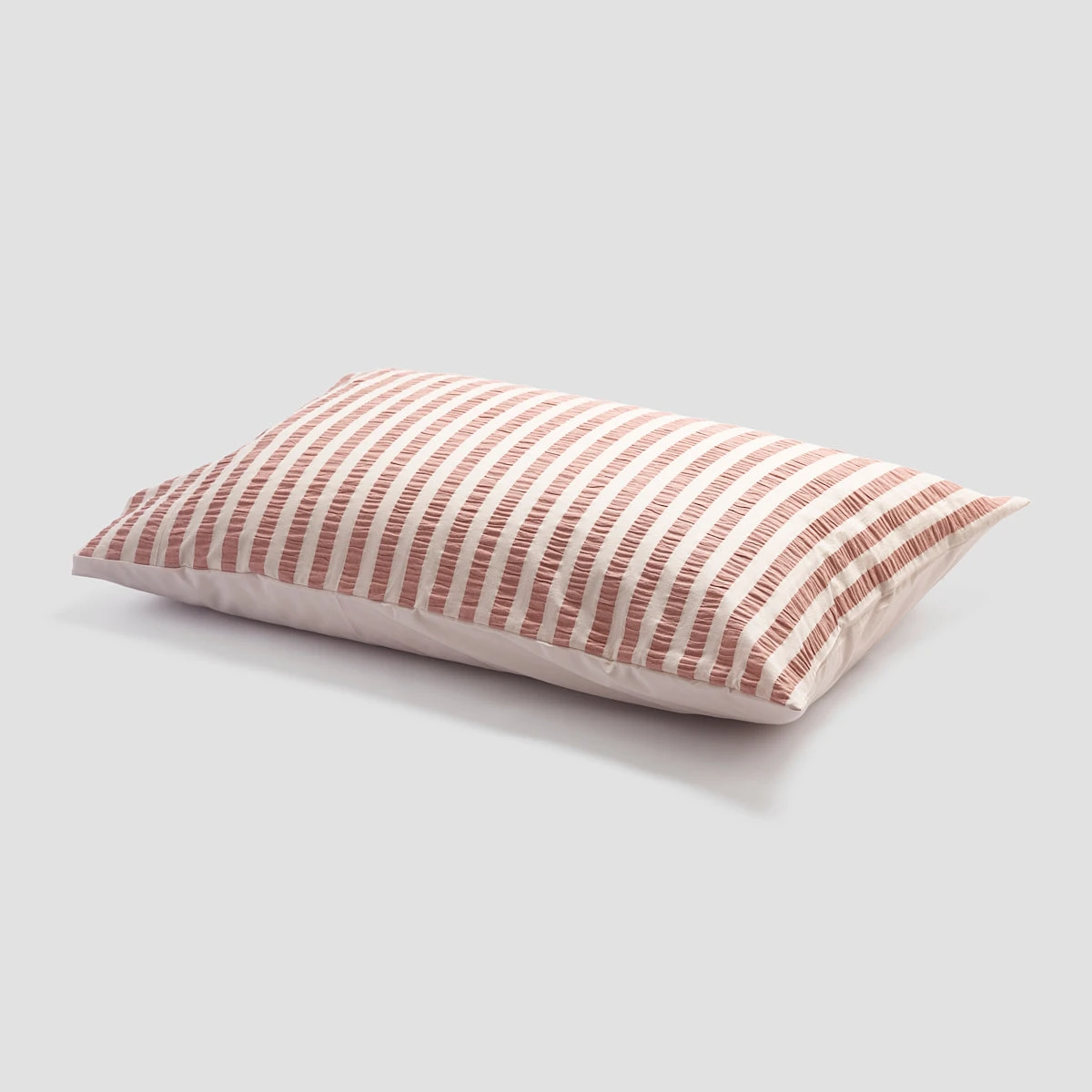 Desert Sand Seersucker Stripe Cotton Pillowcases (Pair) 5 Desert Sand Seersucker Stripe Cotton Pillowcases (Pair) - Image 3