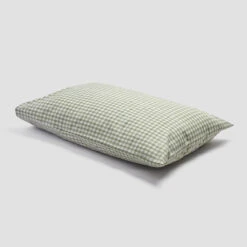Pear Small Gingham Cotton Pillowcase (Pair) -Home Luxury Store PigletinBed WashedCottonPillowcase PearGingham greyBG 52c06b8a 1823 4a30 a0b7 b6ea71219a39