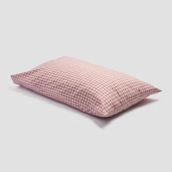 Red Dune Small Gingham Cotton Pillowcase (Pair) -Home Luxury Store PigletinBed WashedCottonPillowcase RedDuneGingham greyBG 2310071c a53c 4672 be03 628368a2debd