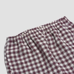 Berry Gingham Pyjama Shorts -Home Luxury Store PigletinBed Women sGinghamLinenPyjamaTrousers Berry 2 GreyBG