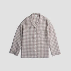 Mushroom Gingham Pyjama Shirt 11 Mushroom Gingham Pyjama Shirt -Home Luxury Store PigletinBed Women sLinenPyjamaShirt MushroomGingham 1 greyBG c8924054 d014 4705 ac9e f1bc50af5823