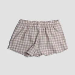 Mushroom Gingham Pyjama Shorts Set -Home Luxury Store PigletinBed Women sLinenPyjamaShorts MushroomGingham 1 greyBG 5cf10bc6 40ef 485f be34 1e1cd190ba8c