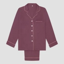 Fresh Fig Linen Tencel Pyjama Trouser Set -Home Luxury Store PigletinBed Women sLinenTencelPJ FreshFig TrousersSet