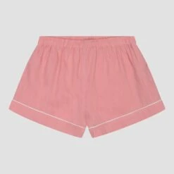 Pink Bloom Linen Tencel Pyjama Shorts -Home Luxury Store PigletinBed Women sLinenTencelPJ PinkBloom Shorts