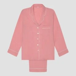 Pink Bloom Linen Tencel Pyjama Trouser Set 9 Pink Bloom Linen Tencel Pyjama Trouser Set -Home Luxury Store PigletinBed Women sLinenTencelPJ PinkBloom TrousersSet