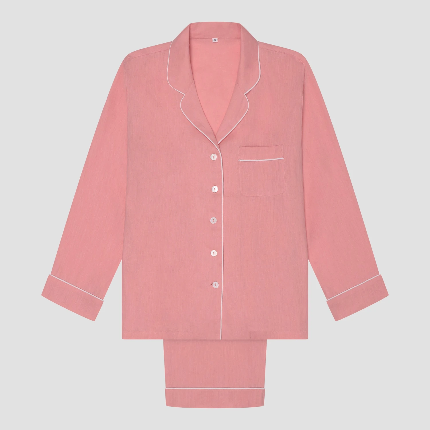 Pink Bloom Linen Tencel Pyjama Trouser Set 6 Pink Bloom Linen Tencel Pyjama Trouser Set - Image 4