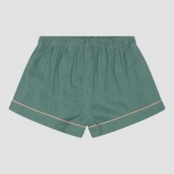 Tranquil Green Linen Tencel Women's Pyjama Shorts 7 Tranquil Green Linen Tencel Women's Pyjama Shorts -Home Luxury Store PigletinBed Women sLinenTencelPJ TranquilGreen Shorts