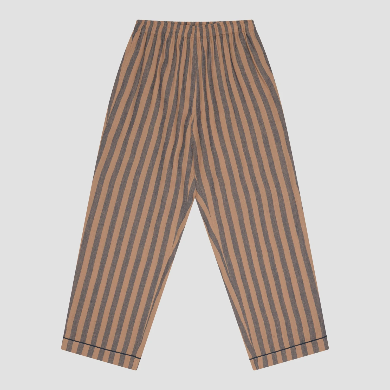 Blue & Porcini Striped Linen Tencel Women's PJ Trousers 4 Blue & Porcini Striped Linen Tencel Women's PJ Trousers - Image 2