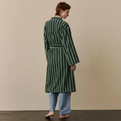 Pine Green Pembroke Stripe Cotton Robe 12 Pine Green Pembroke Stripe Cotton Robe -Home Luxury Store PineGreenPembrokeStripeDressingGown 8645 1200x1200 WEB