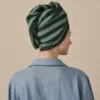 Pine Green Pembroke Stripe Cotton Hair Wrap -Home Luxury Store PineGreenPembrokeStripeHairTowel 9653 1200x1200 WEB