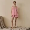 Pink Bloom Linen Tencel Cami Set -Home Luxury Store PinkBloomLinenTencilWomen sCamiSet 933