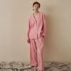 Pink Bloom Linen Tencel Pyjama Trousers -Home Luxury Store PinkBloomLinenTencilWomen sPyjamaTrouserSet 764