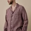Port & Woodrose Striped Linen Tencel Men's PJ Shirt 2 Port & Woodrose Striped Linen Tencel Men's PJ Shirt -Home Luxury Store PortandWoodroseStripeLinenTencilMen sPyjamaShortsSet 4903