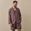 Port & Woodrose Striped Linen Tencel Men's PJ Short Set 1 Port & Woodrose Striped Linen Tencel Men's PJ Short Set -Home Luxury Store PortandWoodroseStripeLinenTencilMen sPyjamaShortsSet 4957