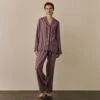 Port & Woodrose Striped Linen Tencel Women's PJ Trouser Set -Home Luxury Store PortandWoodroseStripeLinenTencilWomen sPyjamaTrouserSet 3219