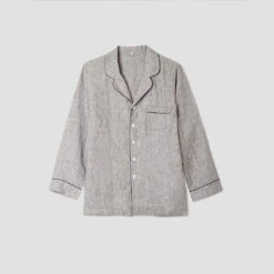 Grey Linen Pyjama Shirt (Top Only) -Home Luxury Store Pyjama Shirt Grey PigletinBed pp 2236026a 8d55 4a1e adc4 fba013223e58
