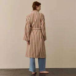 Sand Shell Pembroke Stripe Cotton Robe -Home Luxury Store SandShellPembrokeStripeDressingGown 8763 1200x1200 WEB
