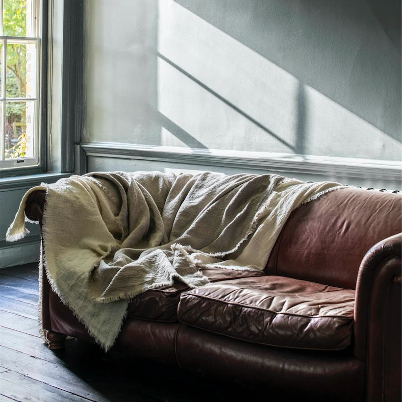 Oatmeal Linen Crinkle Throw 9 Oatmeal Linen Crinkle Throw - Image 7