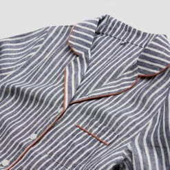 Midnight Stripe Linen Pyjama Shirt (Top Only) -Home Luxury Store Striped Top 2a f9e77e58 5f72 4d98 979e 97e3e336673f