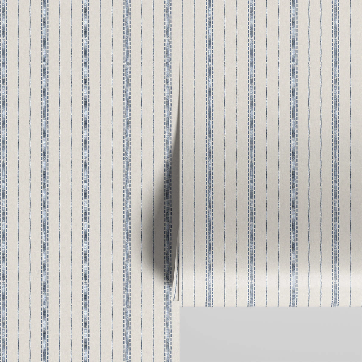 Denim Blue Ticking Stripe Wallpaper 4 Denim Blue Ticking Stripe Wallpaper - Image 2