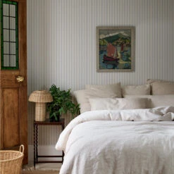 Dusk Blue Ticking Stripe Wallpaper -Home Luxury Store Ticking Stripe Dusk Blue 3