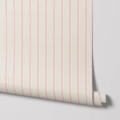 Pink Bloom Ticking Stripe Wallpaper -Home Luxury Store Ticking Stripe Pink Bloom 4