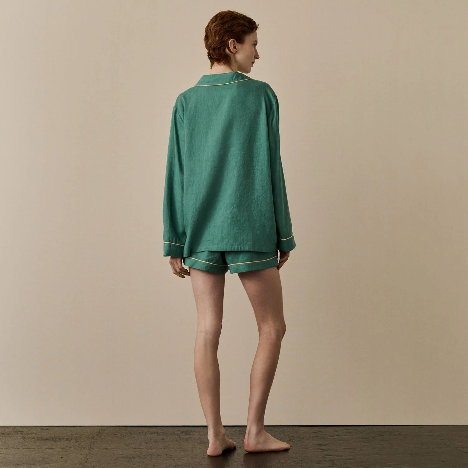 Tranquil Green Linen Tencel Women's Pyjama Shorts 4 Tranquil Green Linen Tencel Women's Pyjama Shorts - Image 2
