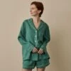 Tranquil Green Linen Tencel Women's Pyjama Shorts Set 2 Tranquil Green Linen Tencel Women's Pyjama Shorts Set -Home Luxury Store TranquilGreenLinenTencilWomen sPyjamaShortsSet 523